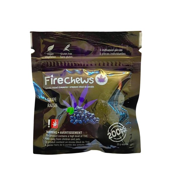 FIRE CHEWS – GRAPE (200-MG-THC)