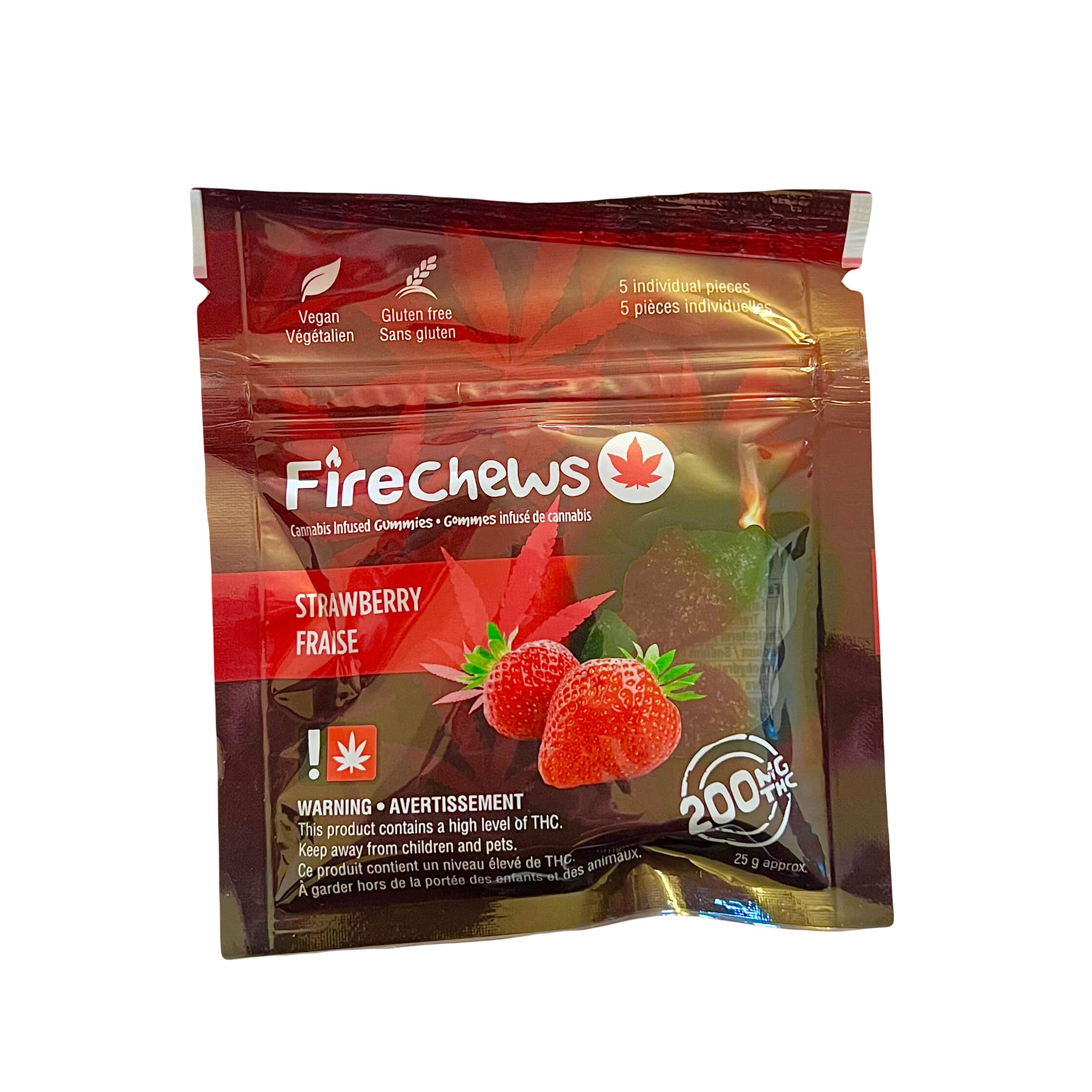 FIRE CHEWS – STRAWBERRY (200-MG-THC)