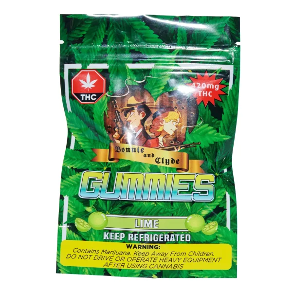 BONNIE & CLYDE GUMMIES – (420-MG-THC) LIME