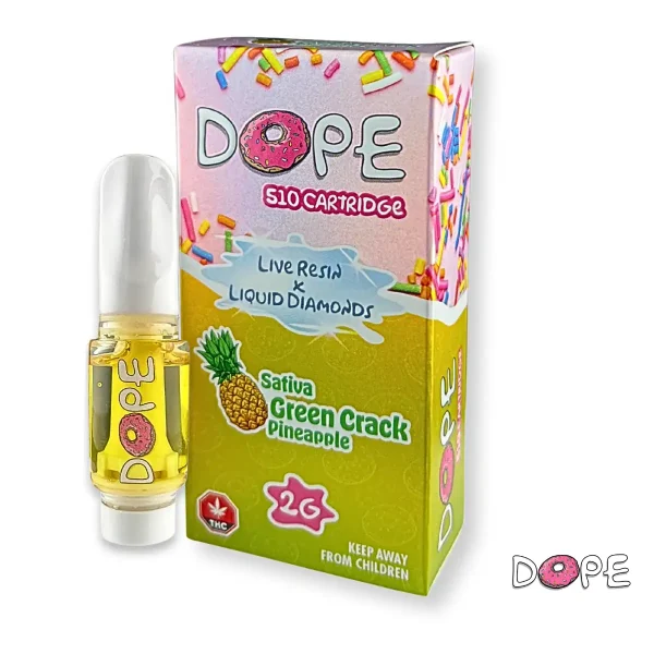 DOPE LIVE RESIN X LIQUID DIAMONDS VAPE CART – GREEN CRACK PINEAPPLE (2 GRAM)