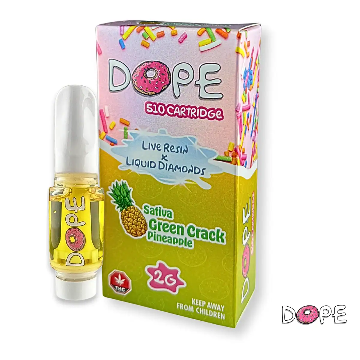 DOPE LIVE RESIN X LIQUID DIAMONDS VAPE CART – GREEN CRACK PINEAPPLE (2 GRAM)
