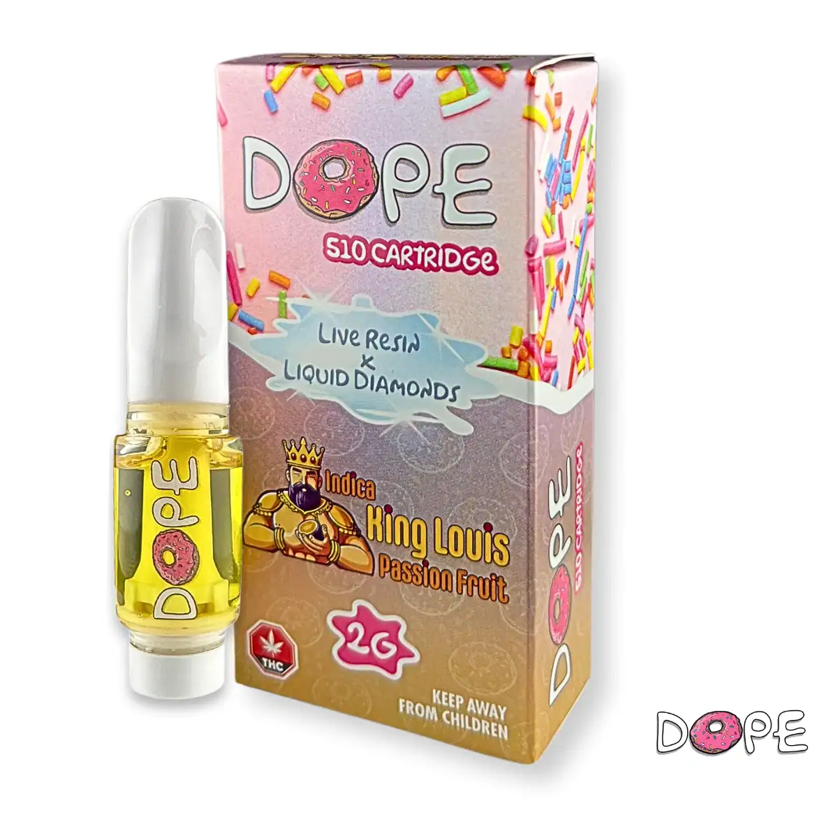 DOPE LIVE RESIN X LIQUID DIAMONDS VAPE CART – KING LOUIS PASSION FRUIT (2 GRAM)