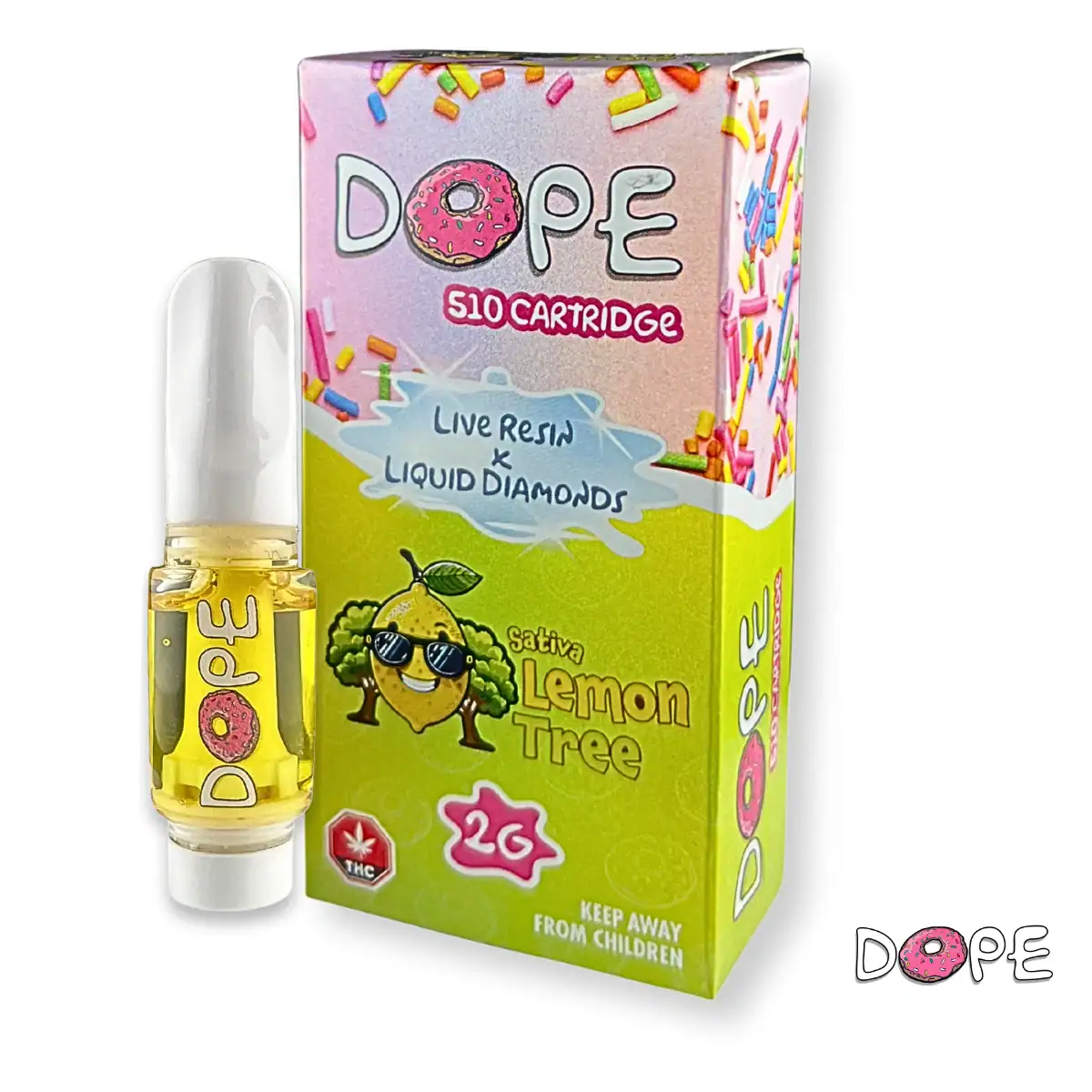 DOPE LIVE RESIN X LIQUID DIAMONDS VAPE CART – LEMON TREE (2 GRAM)