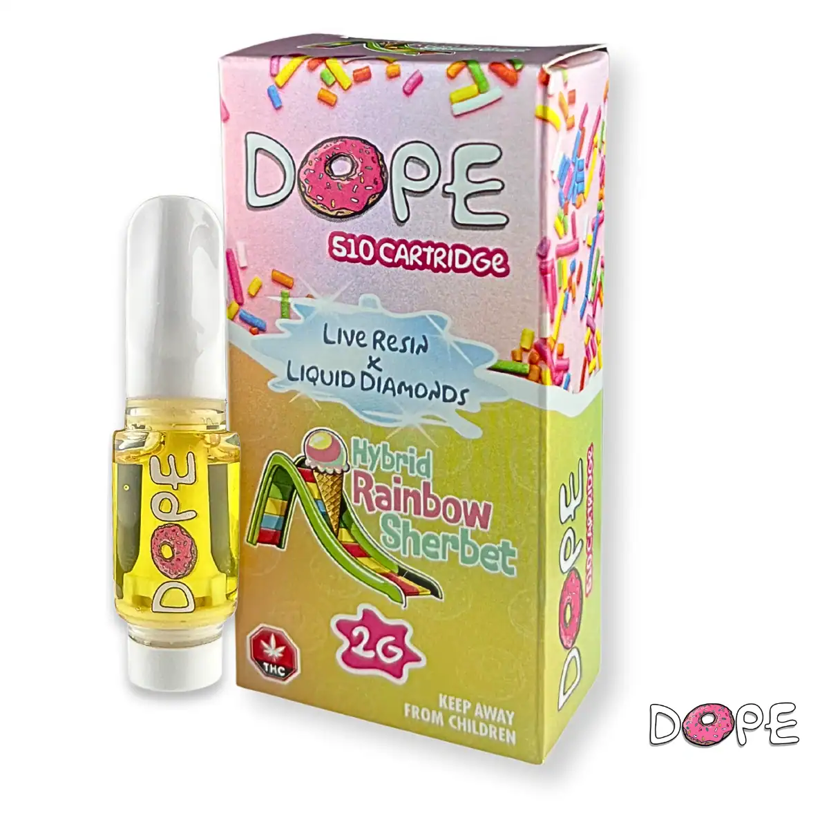 DOPE LIVE RESIN X LIQUID DIAMONDS VAPE CART – RAINBOW SHERBET (2 GRAM)