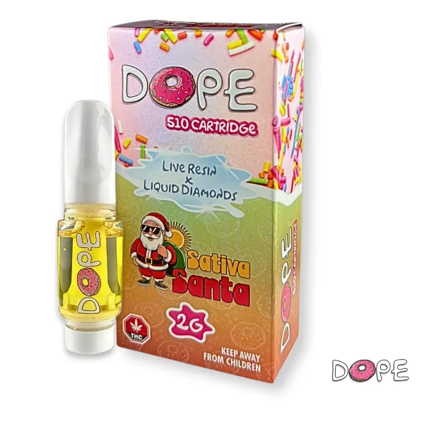 DOPE LIVE RESIN X LIQUID DIAMONDS VAPE CART – SANTA (2 GRAM)