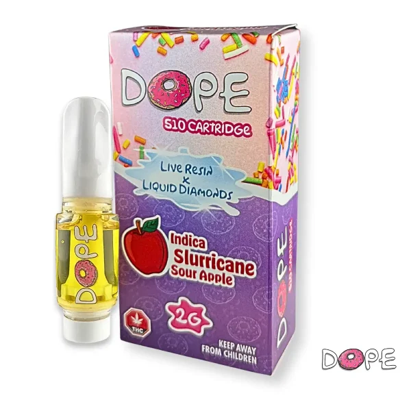 DOPE LIVE RESIN X LIQUID DIAMONDS VAPE CART – SLURRICANE SOUR APPLE (2 GRAM)