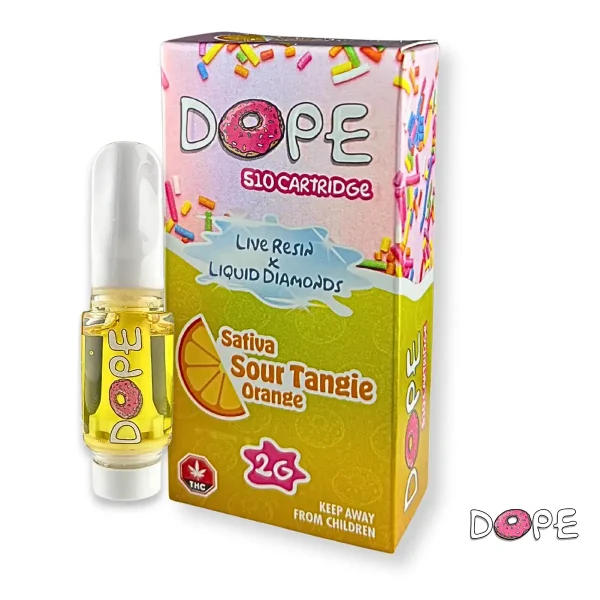 DOPE LIVE RESIN X LIQUID DIAMONDS VAPE CART – SOUR TANGIE ORANGE (2 GRAM)