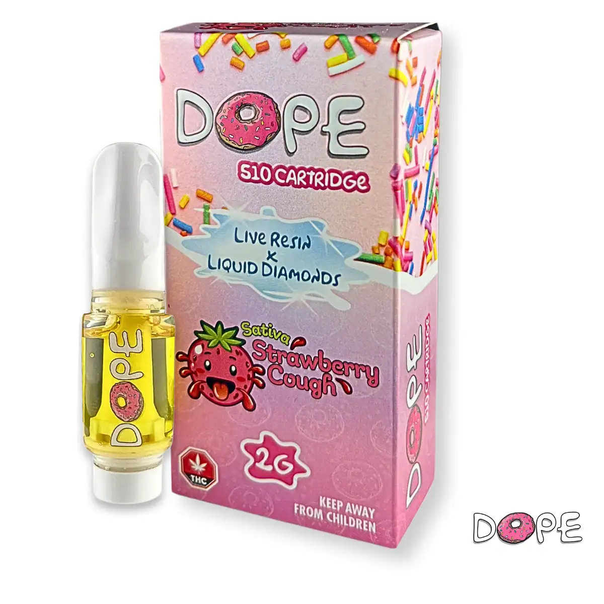 DOPE LIVE RESIN X LIQUID DIAMONDS VAPE CART – STRAWBERRY COUGH (2 GRAM)