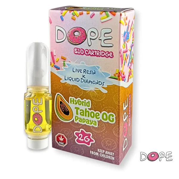 DOPE LIVE RESIN X LIQUID DIAMONDS VAPE CART – TAHOE OG PAPAYA (2 GRAM)