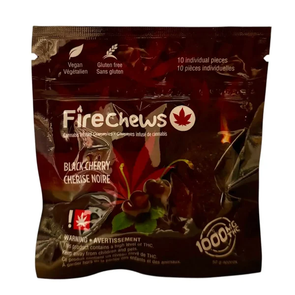FIRE CHEWS – (1000-MG-THC) BLACK CHERRY