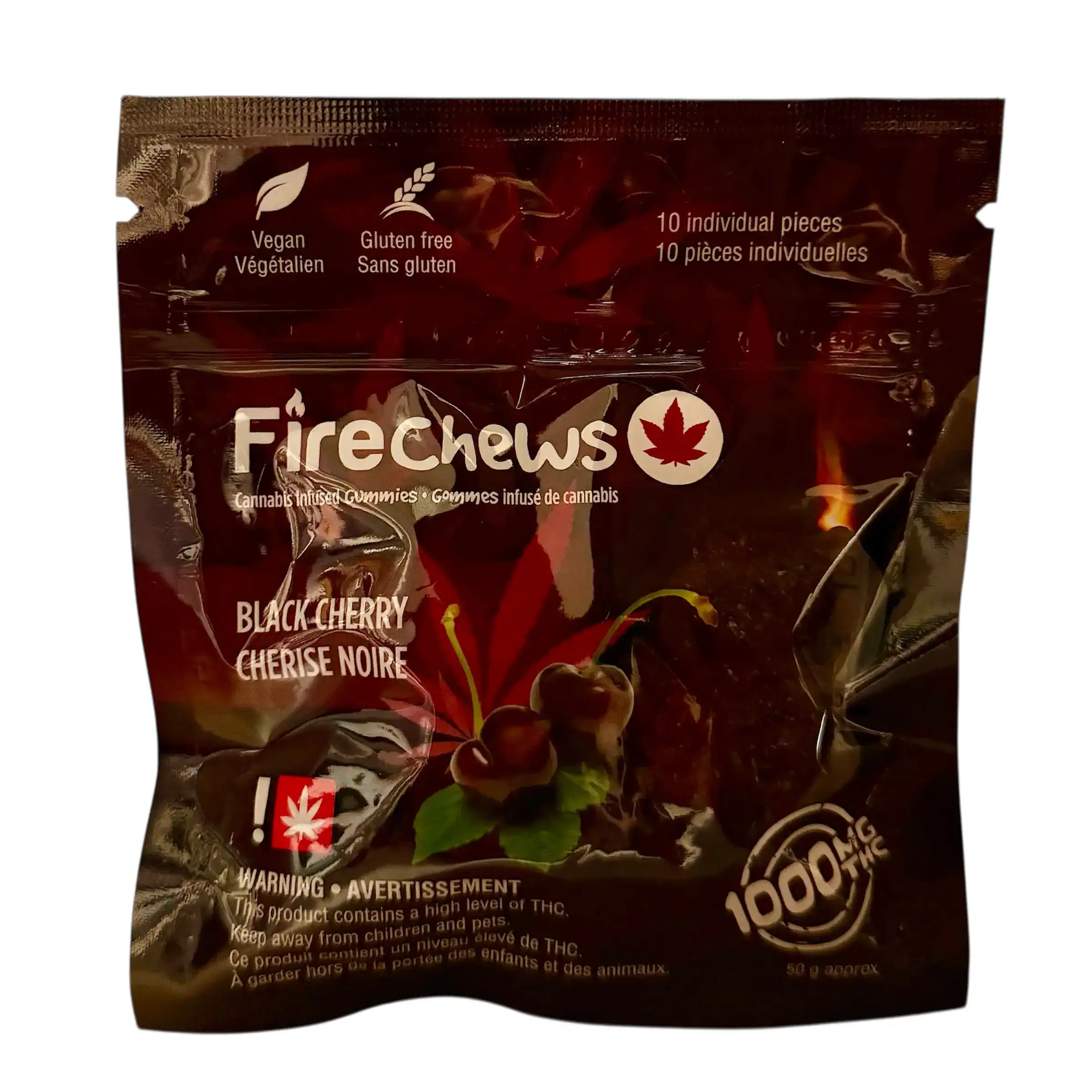 FIRE CHEWS – (1000-MG-THC) BLACK CHERRY
