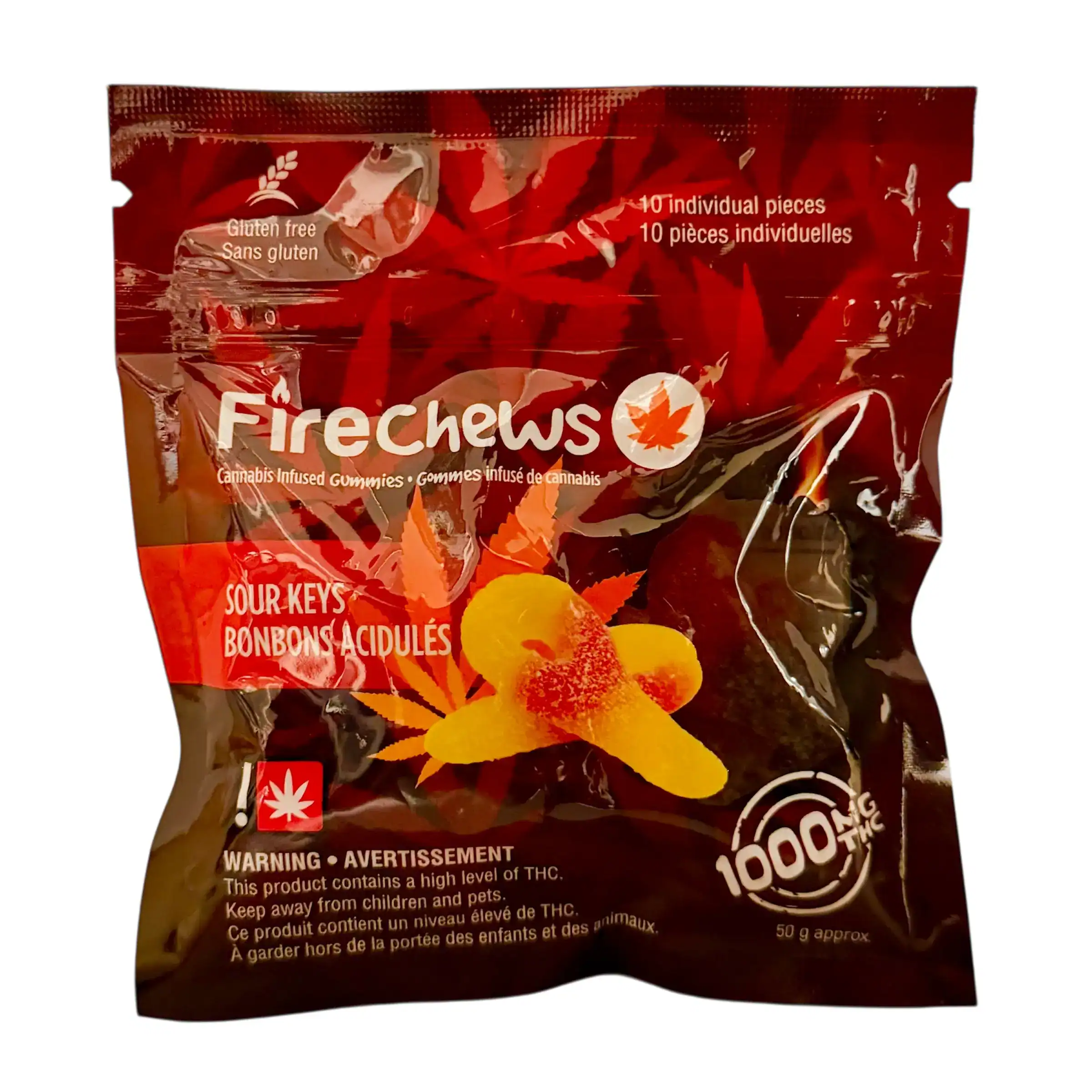 FIRE CHEWS – (1000-MG-THC) SOUR KEYS