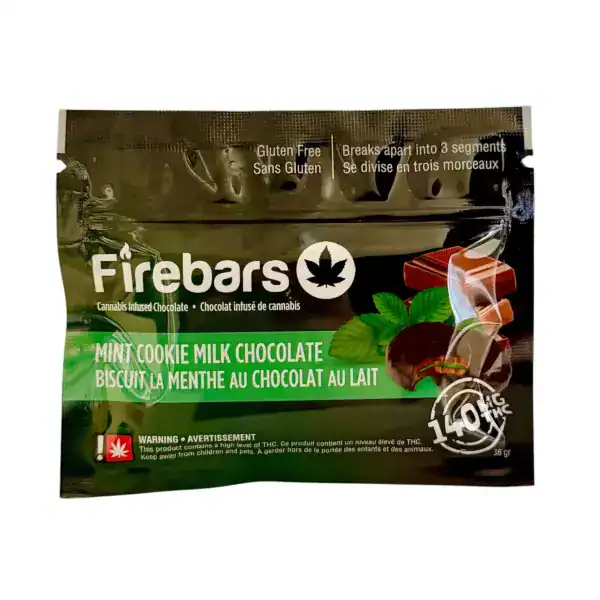 FIRE BARS – (140-MG-THC) MINT COOKIE MILK CHOCOLATE