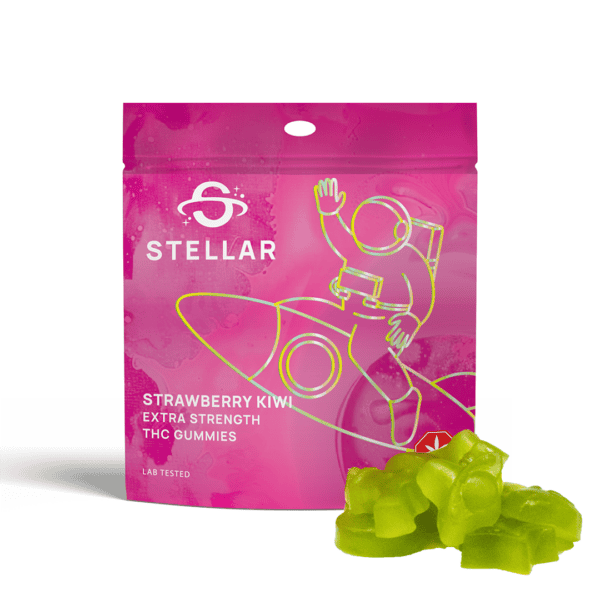 STLR_Strawberry_Kiwi_NEW_Bag1 STELLAR GUMMIES – (2000-MG-THC) STRAWBERRY KIWI