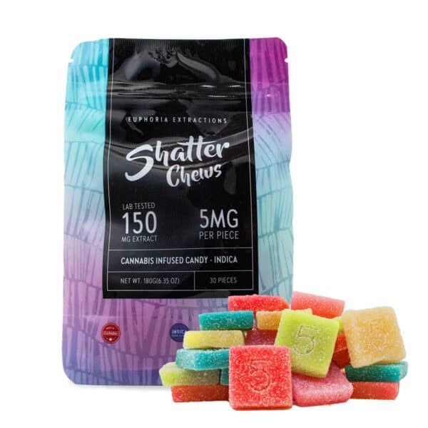 EUPHORIA SHATTER CHEWS – (150-MG-THC) ASSORTED INDICA